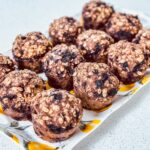 blueberry millet-oat muffins serving tray