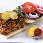 sweet potato burger plated