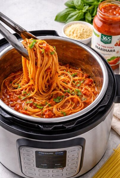 4-minute instant pot spaghetti and marinara